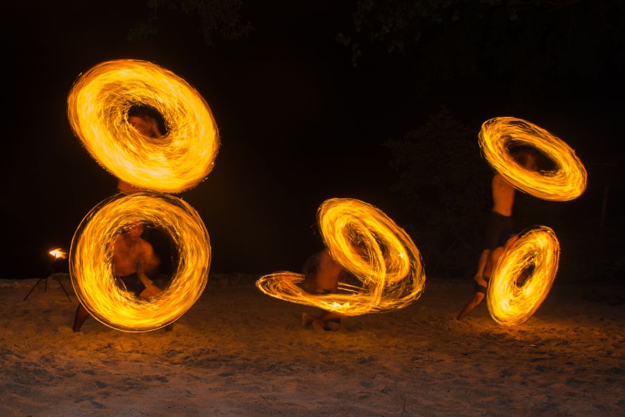 fire performers in krabi